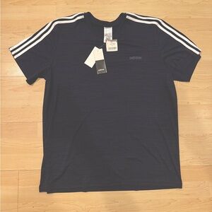 Adidas 3-Stripe Jersey Tshirt. NWT. Dark Blue. XL